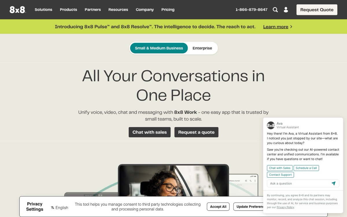 8x8 homepage