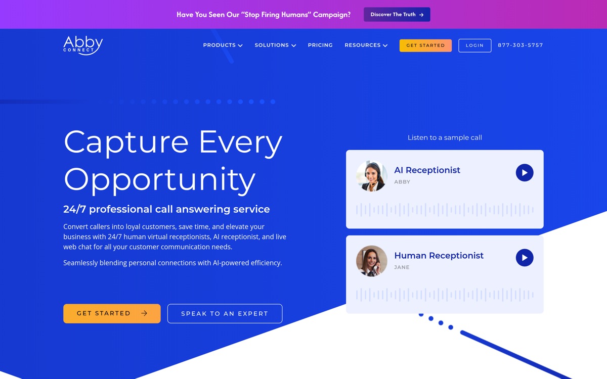Abby Connect homepage