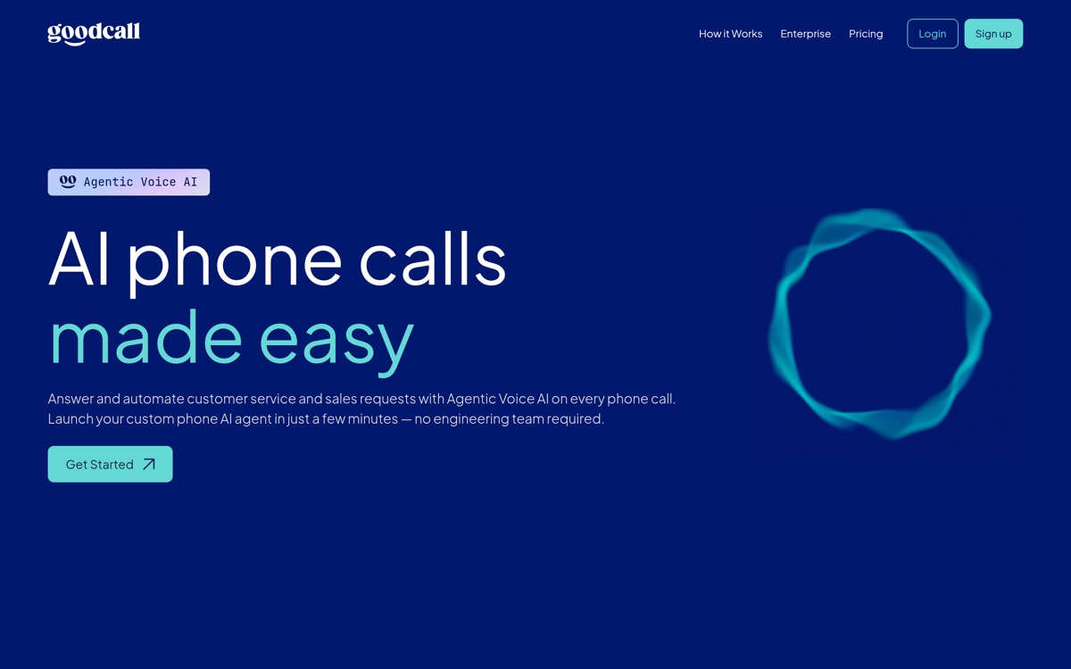 Goodcall homepage