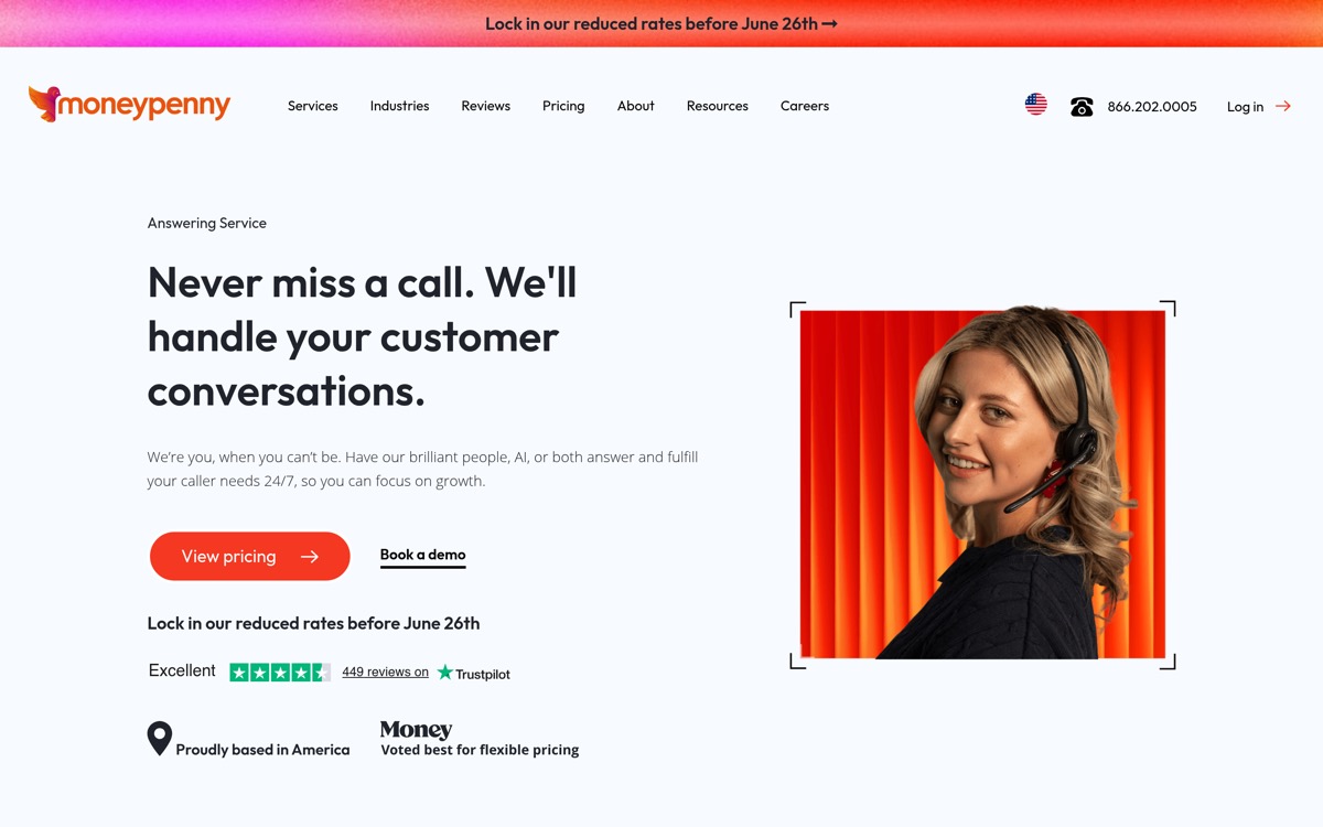 Moneypenny homepage