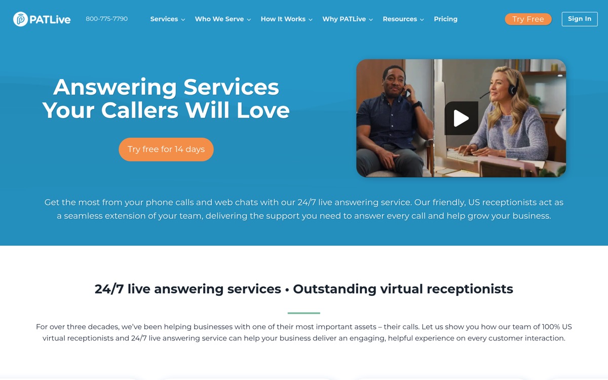 PATLive homepage