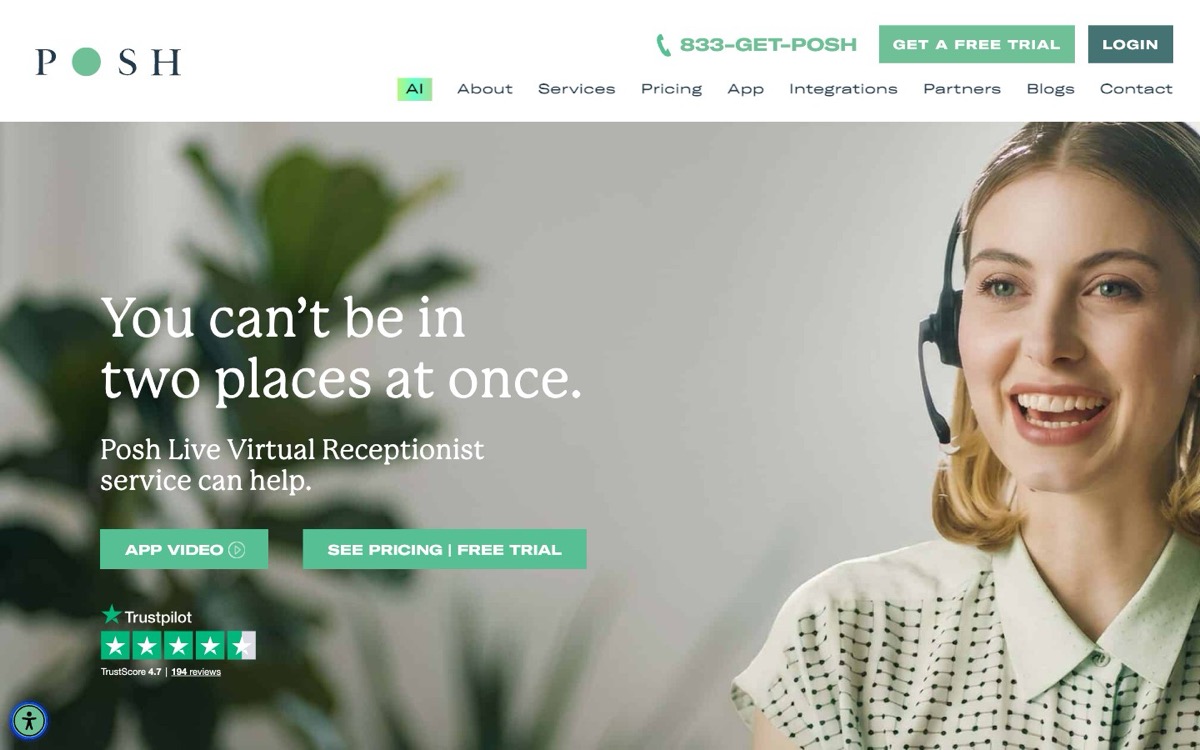 Posh homepage