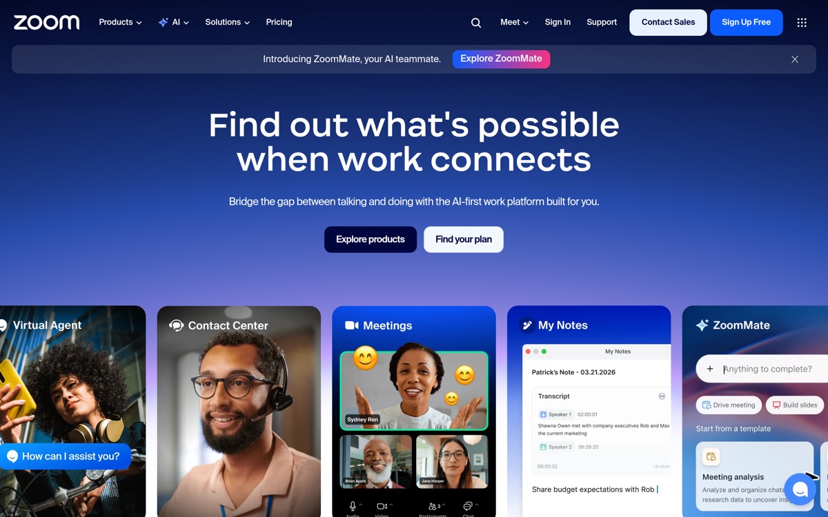 Zoom Phone homepage